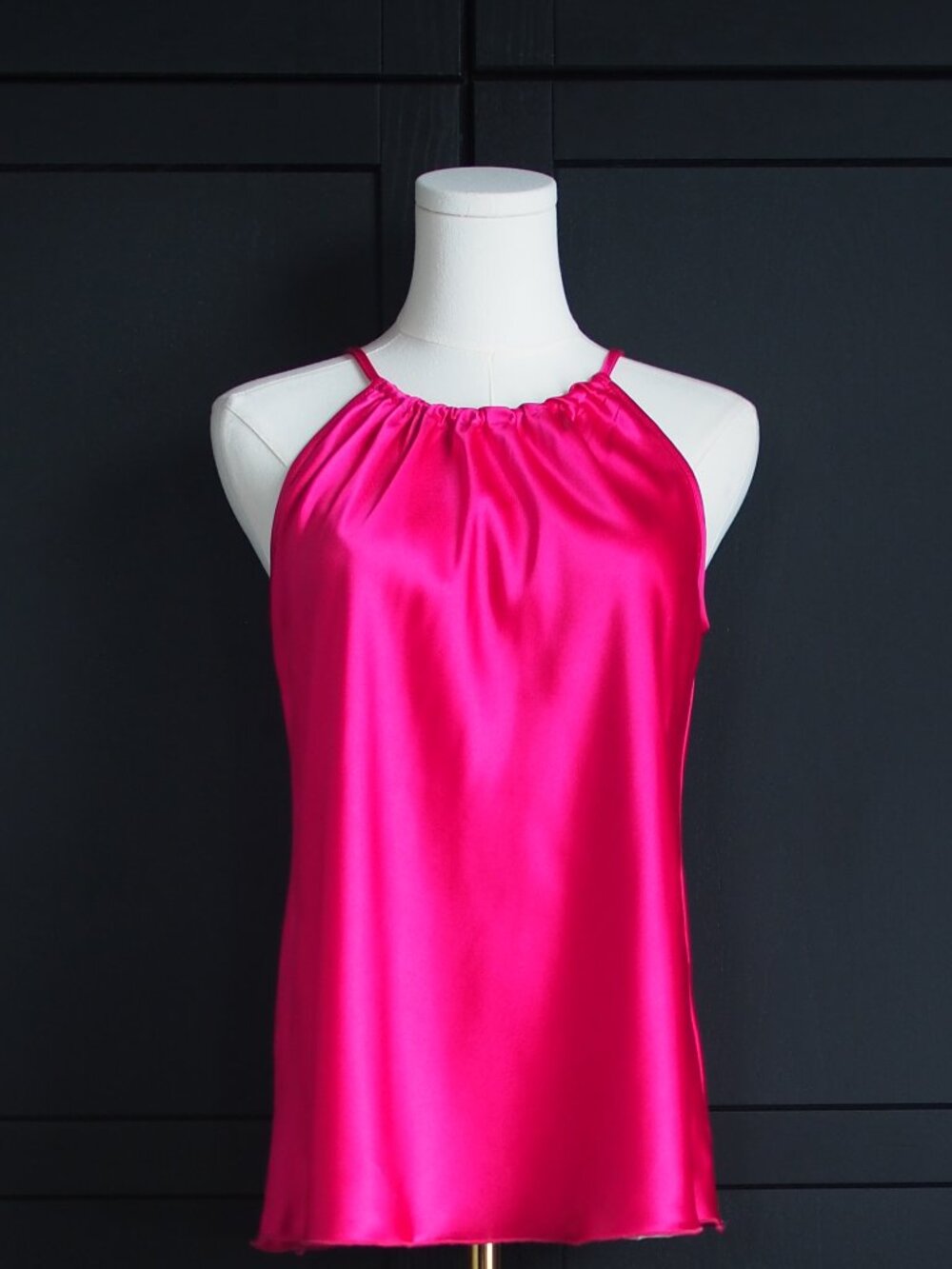 Nicole Miller New York | Fuchsia Pink Satin Halter Top